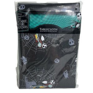 Disney Nightmare Before Christmas Tablecloth 60"x84” Jack And Sally Spiderwebs